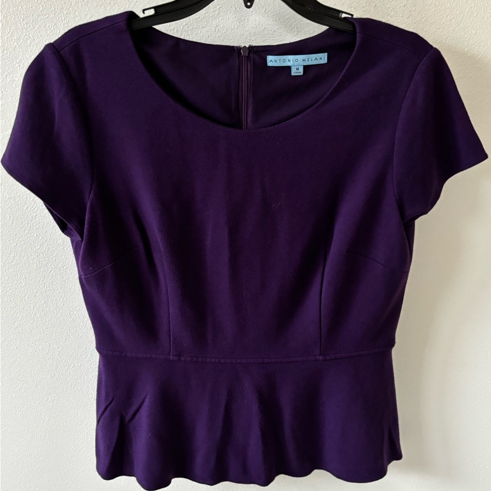 Antonio Melani Purple Peplum Women's Blouse